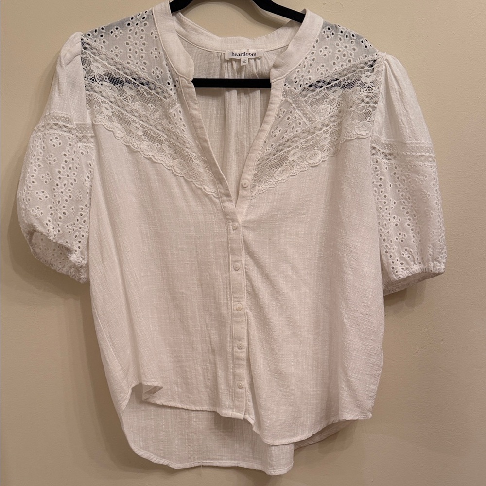 Heartloom White Eyelet Lace Blouse